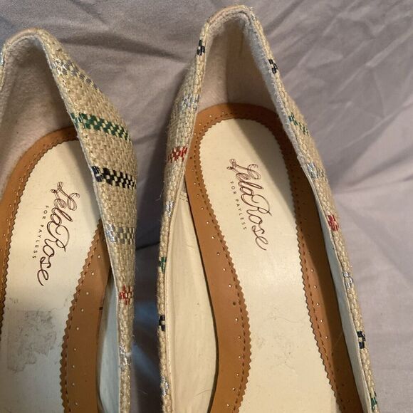 Lela Rose Mutli-color‎ Fabric Tan Bow Stiletto’s Size 8.5 - Picture 8 of 11